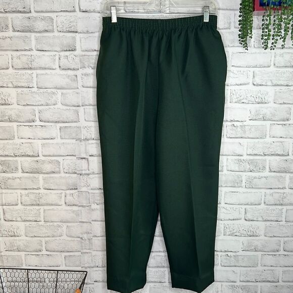 BonWorth Vintage 90s Green Pull On Pants Size Medium Petite MP Scrub Pants - Picture 1 of 3